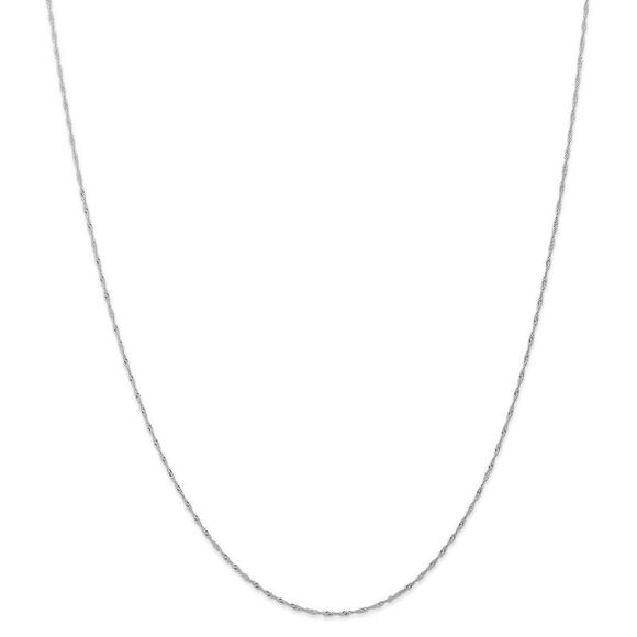 1mm, 14k White Gold, Singapore Chain, 16 Inch - Picture 3 of 8